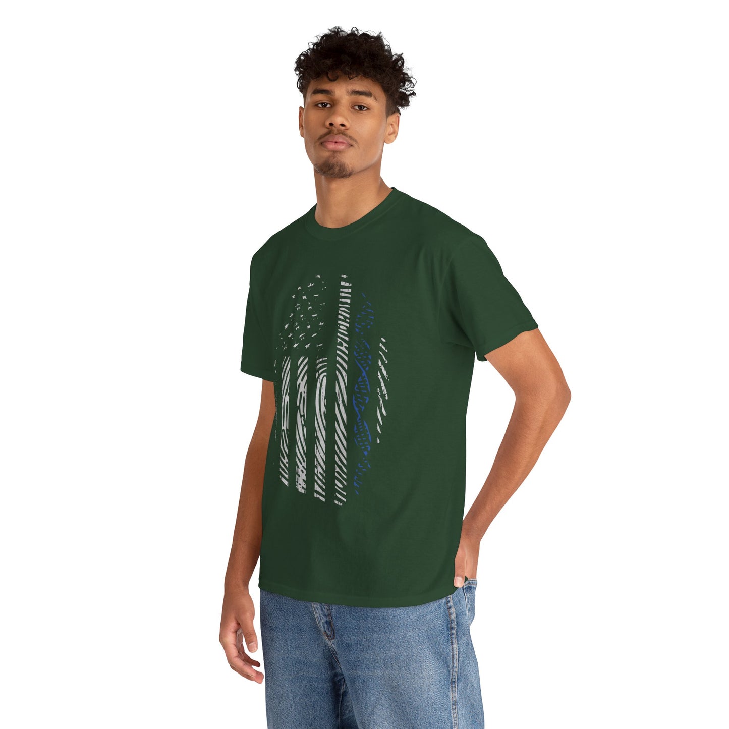 Distressed American Flag Fingerprint Tee