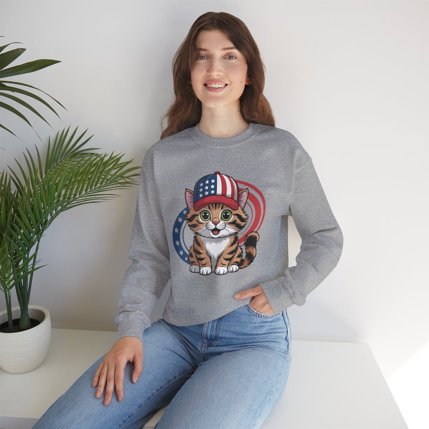 Patriotic Cat Sweatshirt