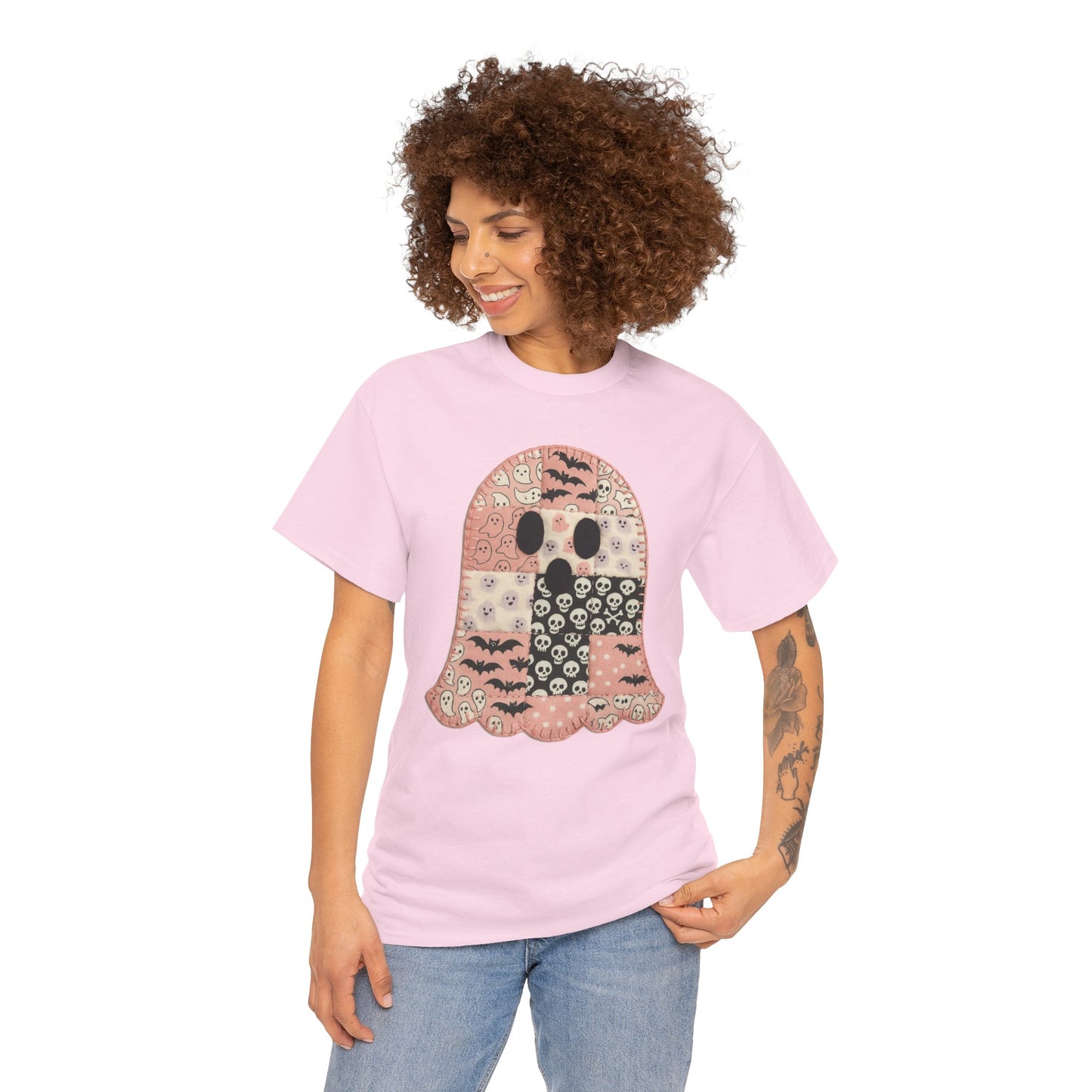 Halloween Ghost Patchwork Tee