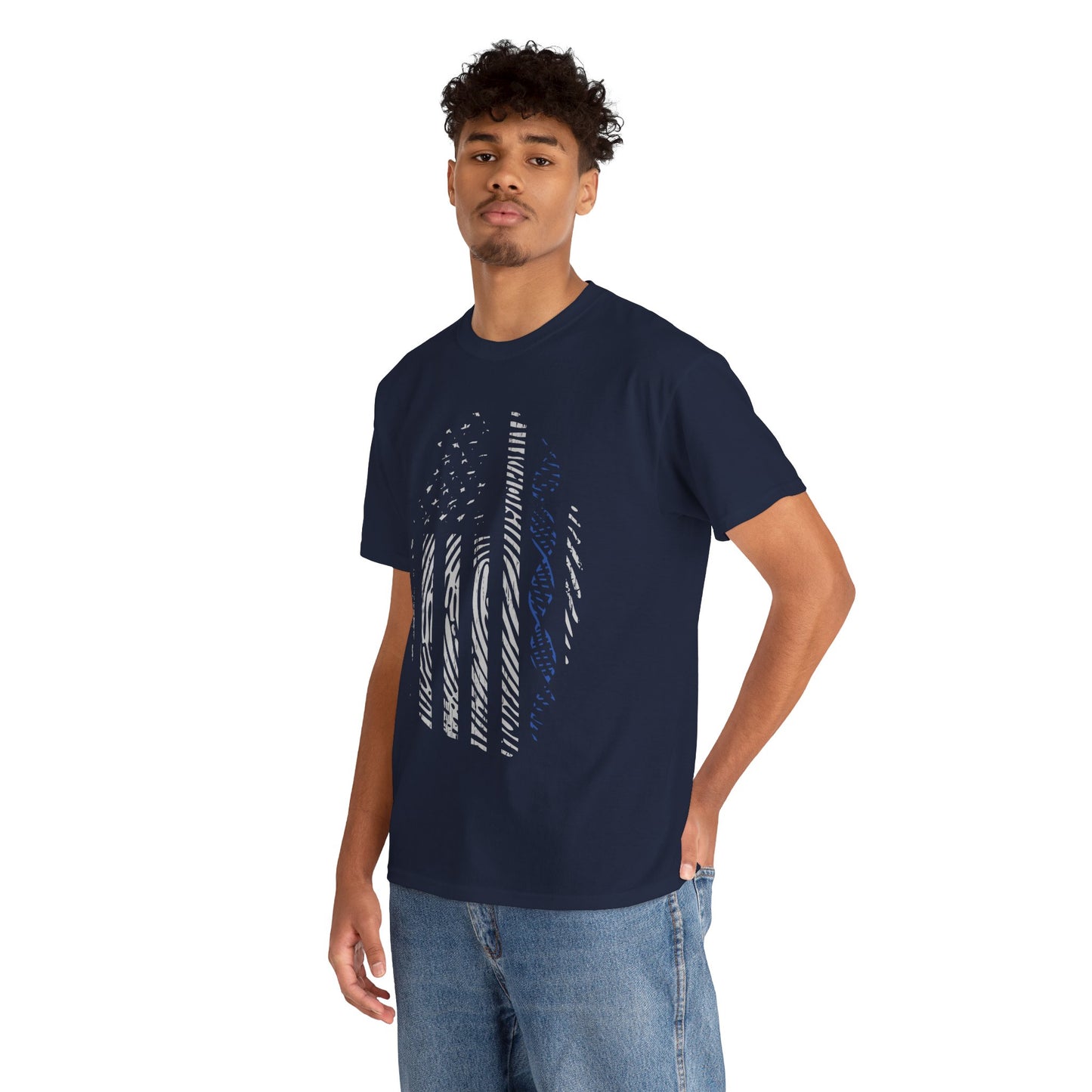 Distressed American Flag Fingerprint Tee