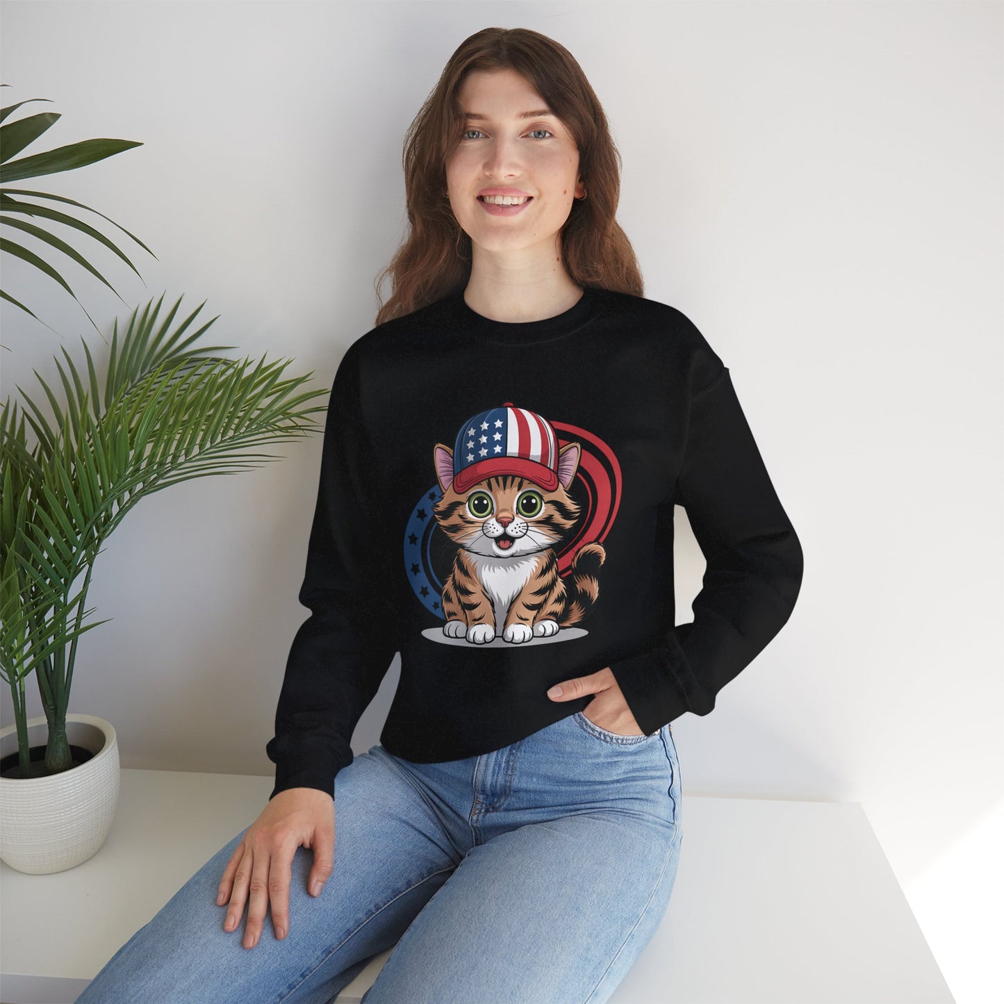 Patriotic Cat Sweatshirt