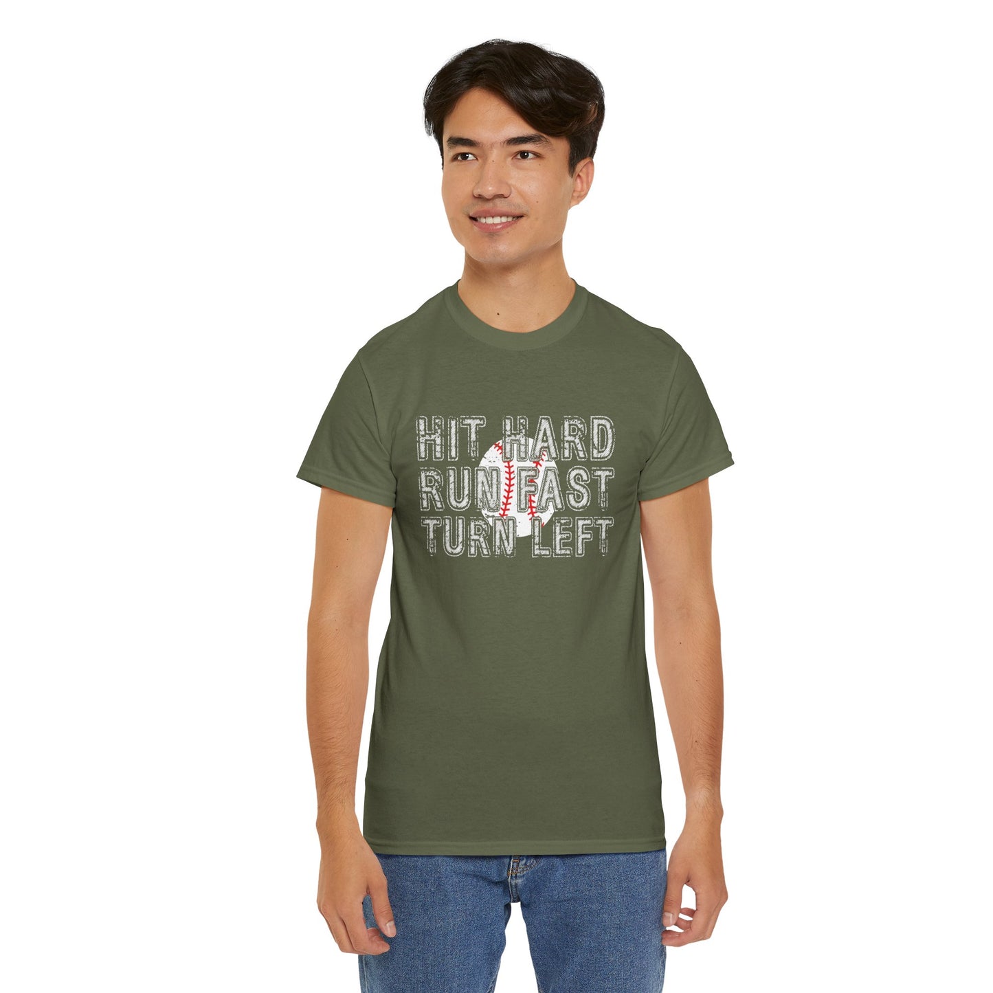 'Hit Hard, Run Fast, Turn Left' Tee