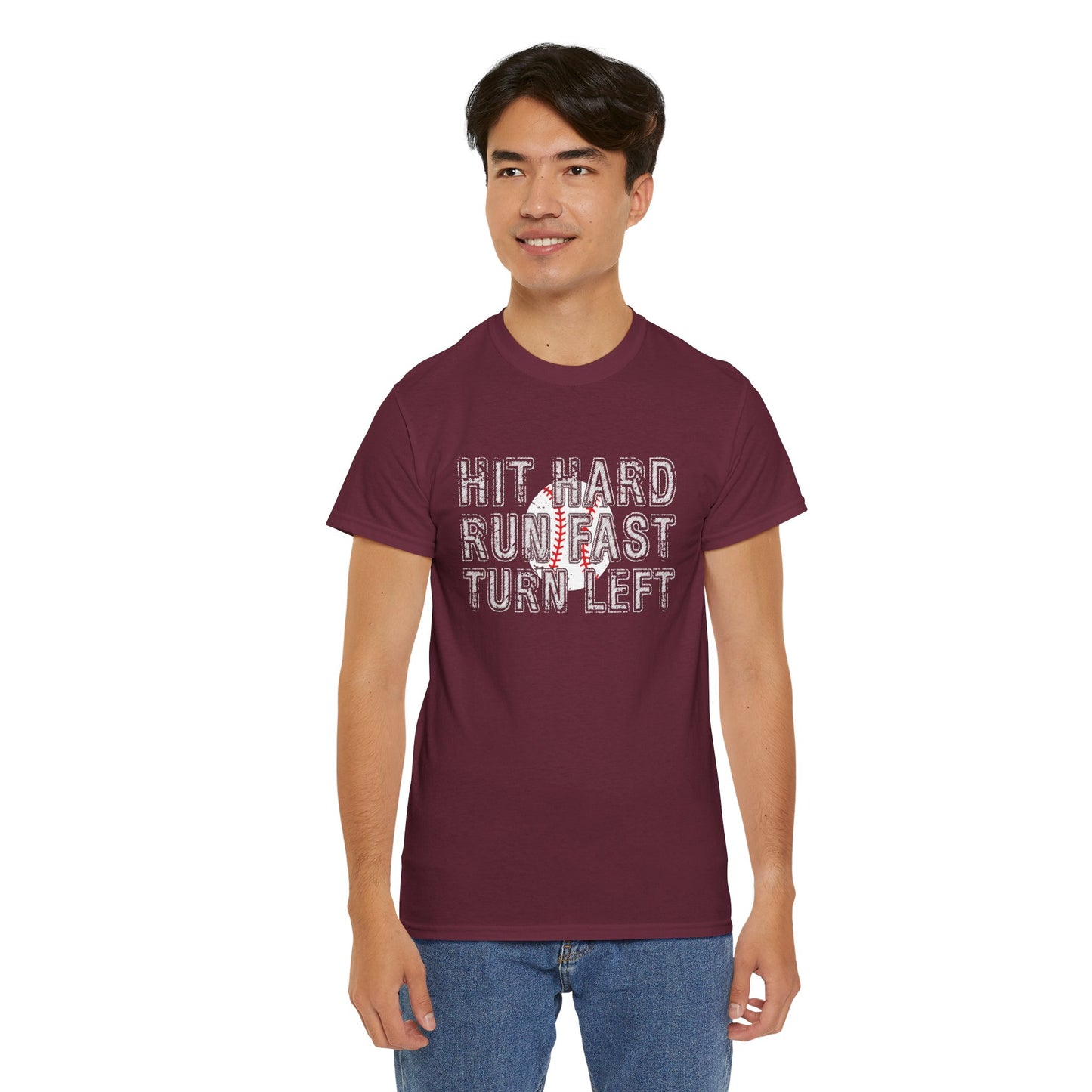 'Hit Hard, Run Fast, Turn Left' Tee