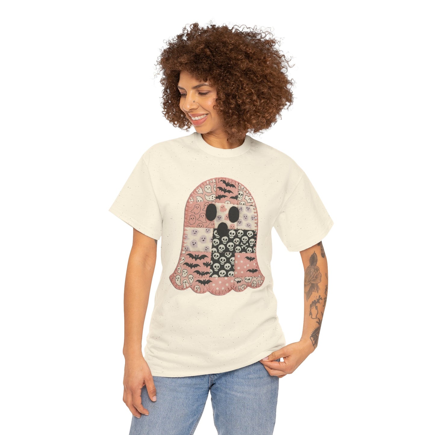 Halloween Ghost Patchwork Tee