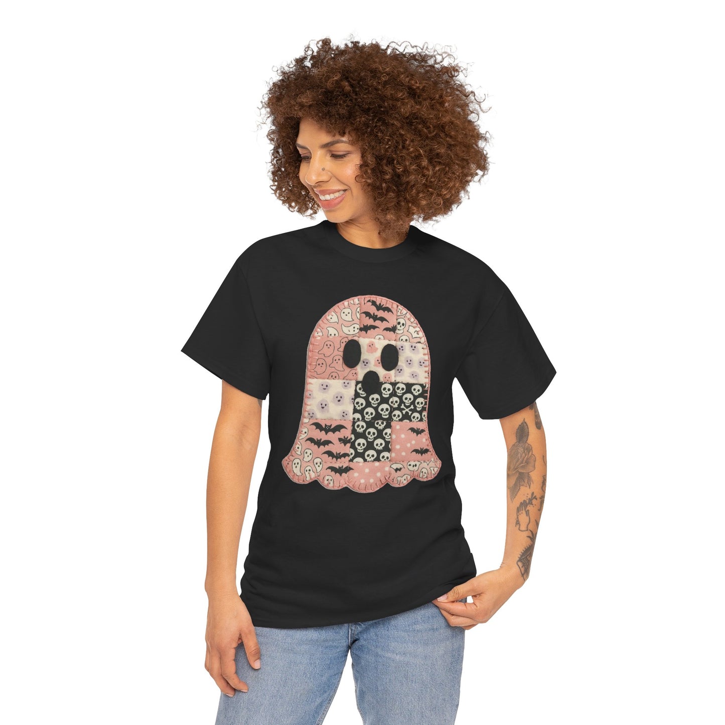 Halloween Ghost Patchwork Tee