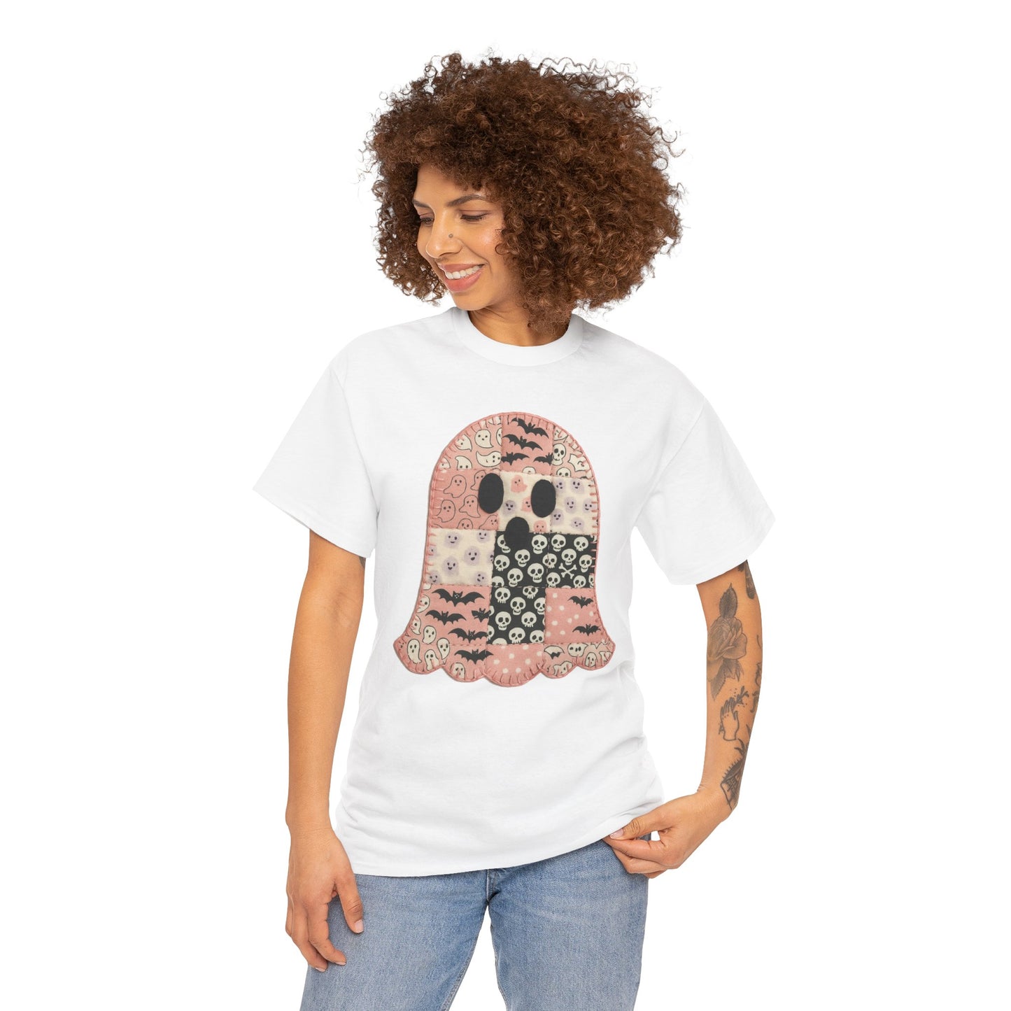 Halloween Ghost Patchwork Tee