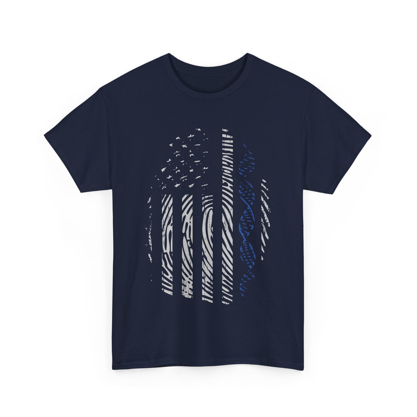 Distressed American Flag Fingerprint Tee