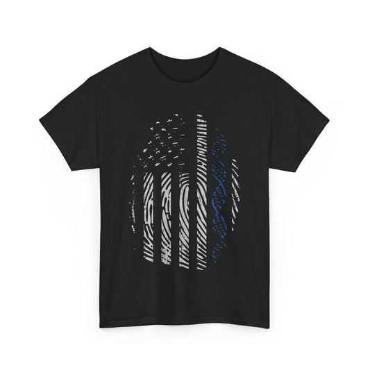 Distressed American Flag Fingerprint Tee