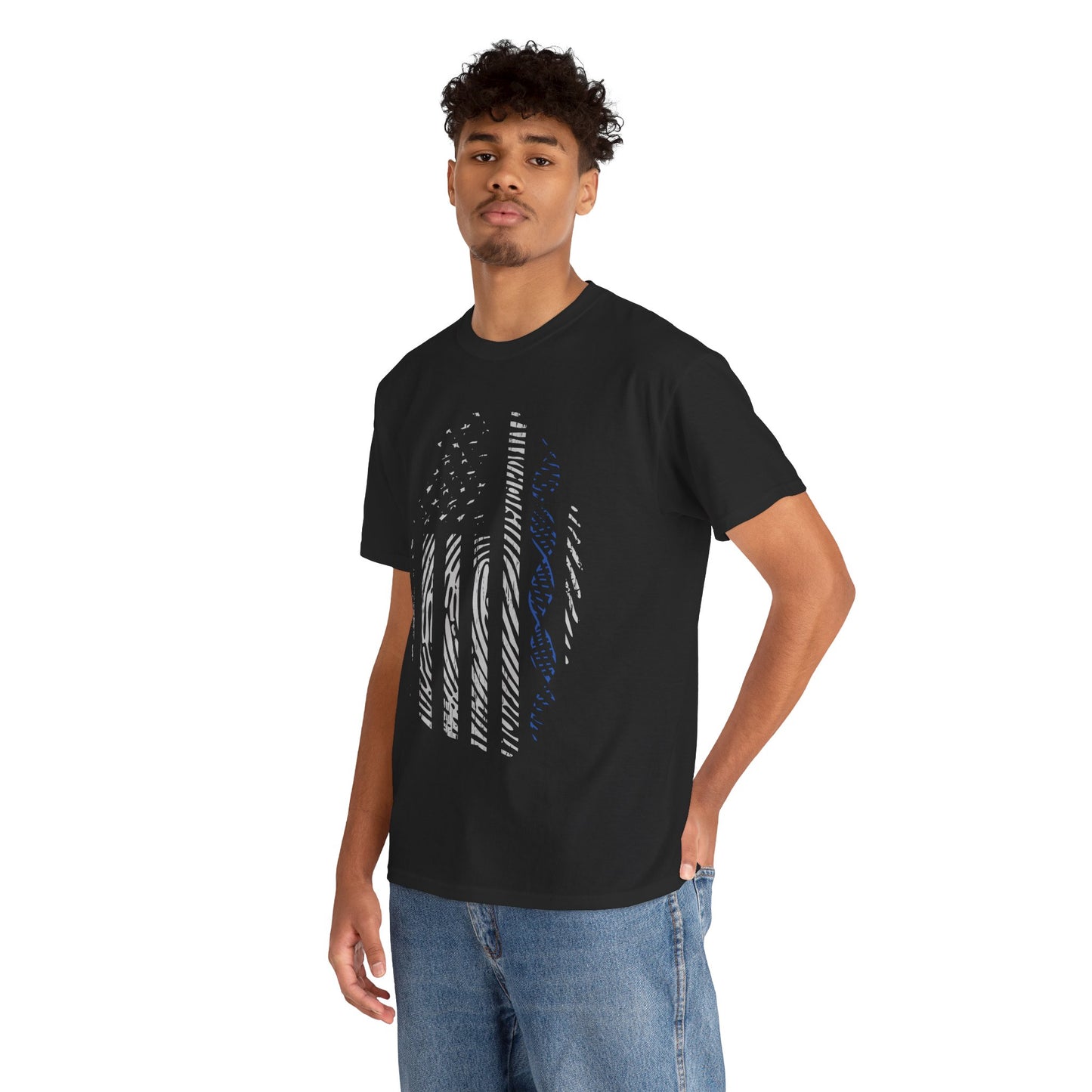 Distressed American Flag Fingerprint Tee