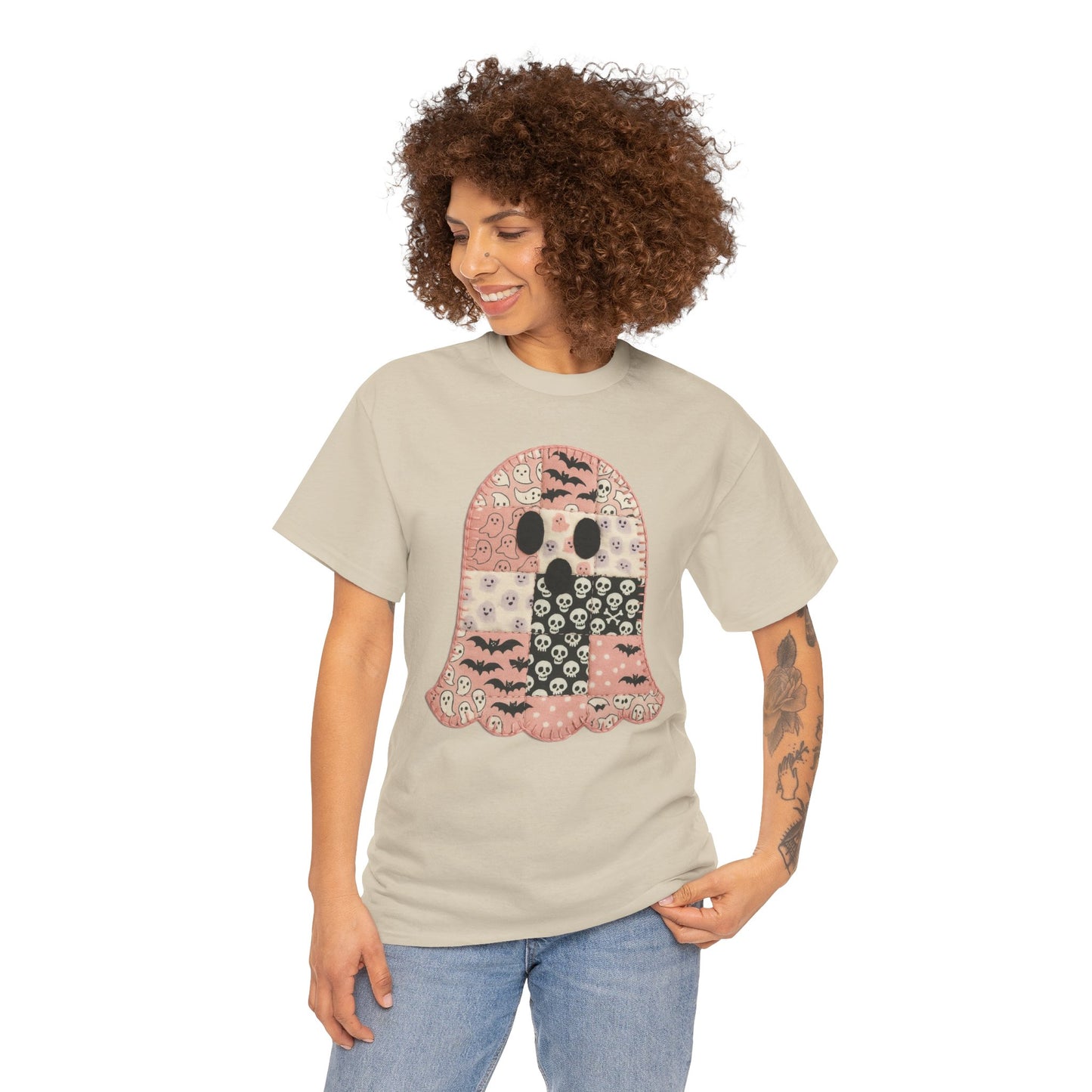 Halloween Ghost Patchwork Tee
