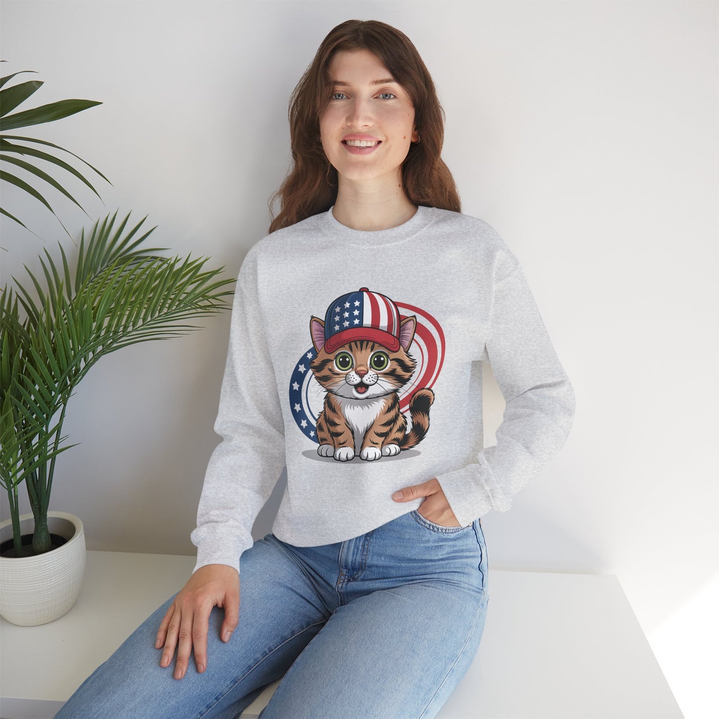 Patriotic Cat Sweatshirt