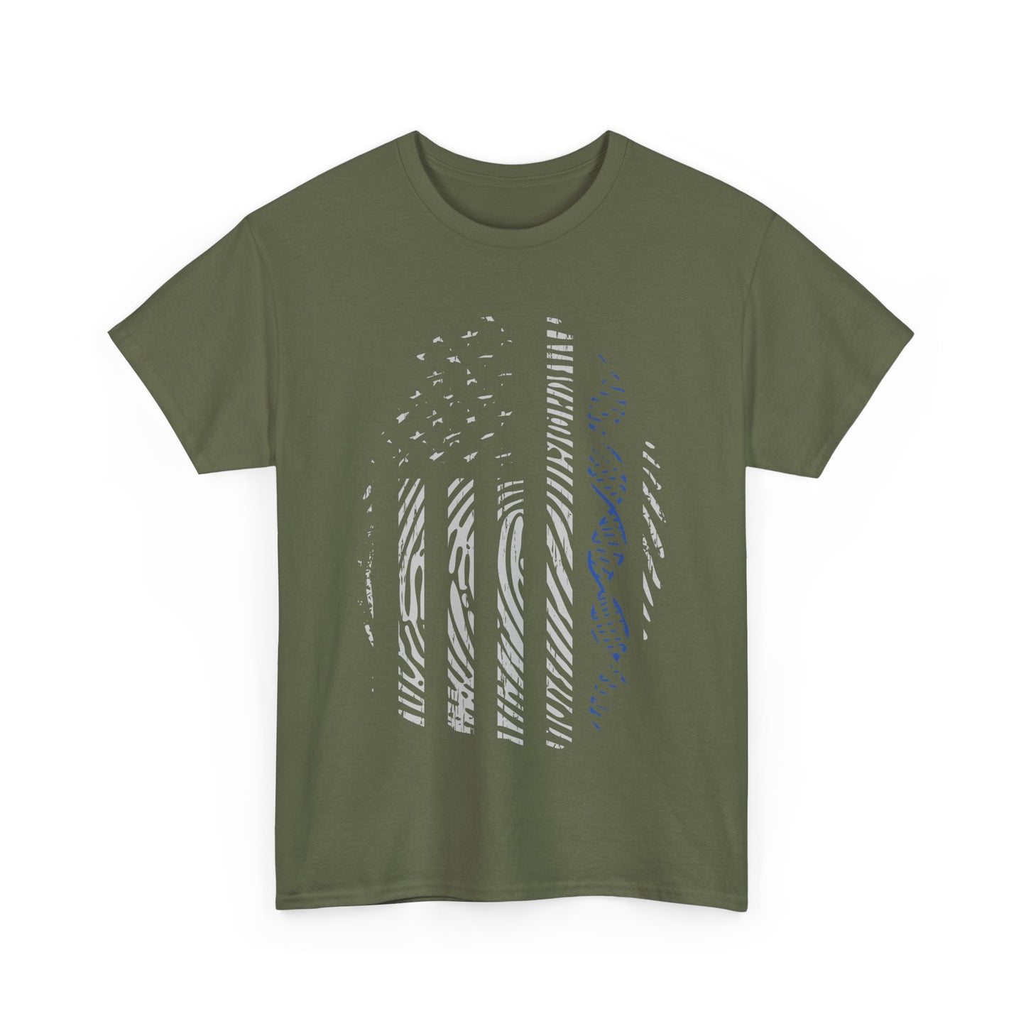 Distressed American Flag Fingerprint Tee