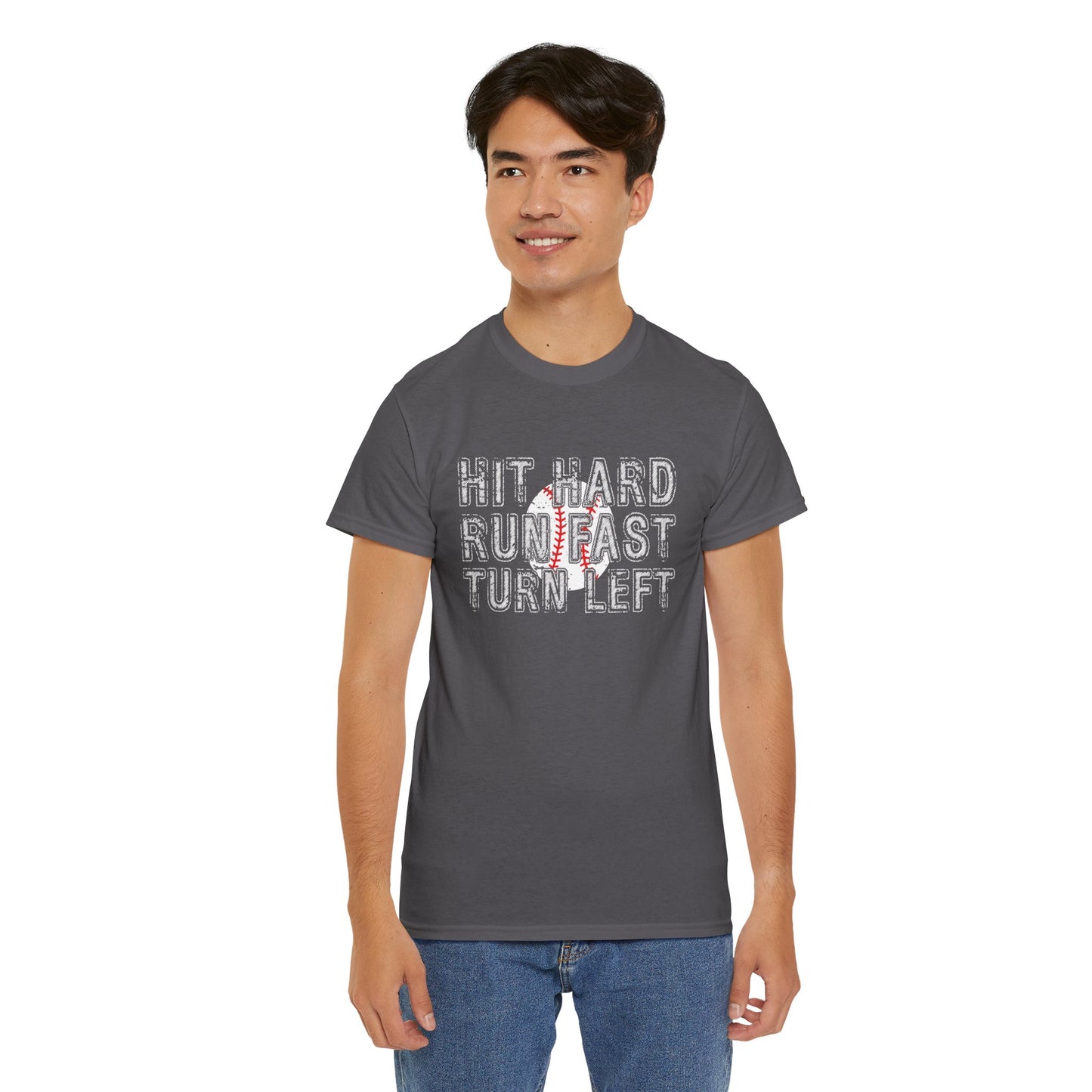 'Hit Hard, Run Fast, Turn Left' Tee